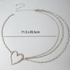 SFS054 - Double Layer Heart Waist Chain for Women – Gold & Silver Heart-Shaped Body Chain