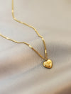 SFS041 - Heart Shape Pendant Necklace – Carved Zinc Alloy with Box Chain for Women