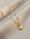 SFS041 - Heart Shape Pendant Necklace – Carved Zinc Alloy with Box Chain for Women