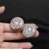 Trendy Multicolor Glitter Stud Earrings – Bold Round Design
