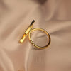 Gold-Plated Stainless Steel Geometric Bracelet and Ring Set