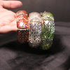 Colorful Resin Bangles – Red, Silver & Green