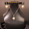 Elegant Pearl Pendant & Earrings Set – Gold-Tone with Crystal Detail