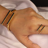Gold-Plated Stainless Steel Geometric Bracelet and Ring Set