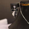 Elegant Black Ribbon Pendant & Earrings Set – Crystal Accents