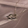 Elegant Butterfly Jewelry Set – Silver Necklace &  Earrings