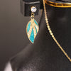 Turquoise Leaf Jewelry Set – Pendant Necklace &  Earrings