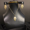 Golden Leaf Jewelry Set – Pendant Necklace & Earrings