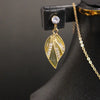 Golden Leaf Jewelry Set – Pendant Necklace & Earrings