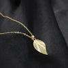 Golden Leaf Jewelry Set – Pendant Necklace & Earrings
