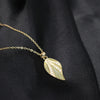 Golden Leaf Jewelry Set – Pendant Necklace & Earrings