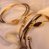 Set of 5 Gold-Plated Stainless Steel Bracelets – Elegant & Trendy Bracelet Set