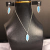 Turquoise Leaf Jewelry Set – Silver Pendant Necklace & Earrings