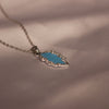 Turquoise Leaf Jewelry Set – Silver Pendant Necklace & Earrings
