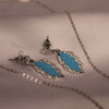 Turquoise Leaf Jewelry Set – Silver Pendant Necklace & Earrings