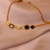 Luxury Roman Numeral Charm Bracelet – Stainless Steel Gold Chain with Crystal Accents