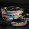 Rainbow Glitter Bangles Set – Pink, Blue & Yellow