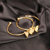 Butterfly Charm Bangles – Gold-Tone Crystal Accent Bracelets (Pair)