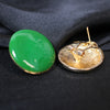 Minimalist Green Stud Earrings – Bold Round Statement