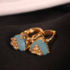 Royal Blue Crown Heart Drop Earrings – Dainty & Elegant