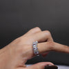 Oval Crystal Band Ring – Silver Sparkle Statement