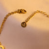 Luxury Roman Numeral Charm Bracelet – Stainless Steel Gold Chain with Crystal Accents
