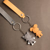 Tom and Jerry Pixel Keychain Set – Cartoon PVC Keyrings with Wrist Straps