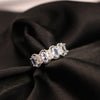 Oval Crystal Band Ring – Silver Sparkle Statement