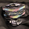 Glitter & Studded Bangles with Rhinestone Hoop Earrings