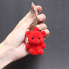 Red Bear Plush Keychain