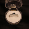 Black Heart Solitaire Ring with Crystal Band – Silver Finish