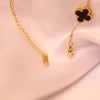 Elegant Black Clover Bracelet – Gold-Plated Stainless Steel