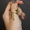 Abstract Gold Statement Ring – Adjustable Artistic Fashion Jewelry