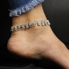 Elegant Rhinestone Drop Anklet – Silver Sparkle Chain