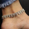 Elegant Rhinestone Drop Anklet – Silver Sparkle Chain