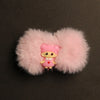 Fluffy Fur Hair Clip with Cute Emoji Charm – Soft & Adorable