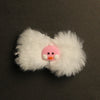 Fluffy Fur Hair Clip with Cute Emoji Charm – Soft & Adorable