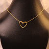 Minimalist Gold Open Heart Pendant Necklace