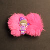 Fluffy Fur Hair Clip with Cute Emoji Charm – Soft & Adorable