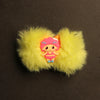 Fluffy Fur Hair Clip with Cute Emoji Charm – Soft & Adorable
