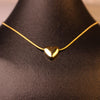 Classic Gold Solid Heart Pendant Necklace