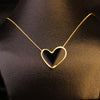 Elegant Gold & Black Heart Pendant Necklace