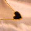 Elegant Gold & Black Heart Pendant Necklace