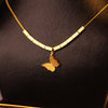 Gold Butterfly Pendant Necklace with Cube Chain