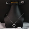 Elegant Clover Pendant Necklace & Stud Earrings Set – Gold & Black Enamel