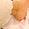 Delicate Gold Beaded Anklet with Heart Charm