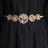 Multicolor Stone Embellished Waist Belt – Adjustable Metal Kamarbandh