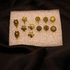 Antique Gold Nose Pins Set – Traditional Ethnic Designs (Pack of 10)