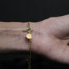 Minimalist Heartbeat & Disc Gold Bracelet for Women
