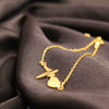 Minimalist Heartbeat & Disc Gold Bracelet for Women